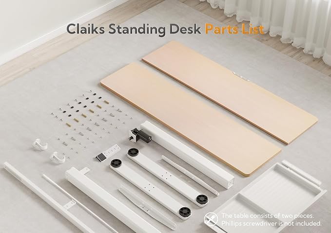 Claiks Standing Desk with Drawers, 55x24 Inch Electric Stand Up Adjustable Height Desk Computer Workstation, Natural