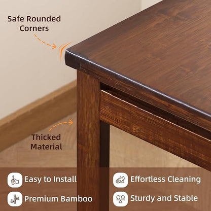 Bamboo Folding Desk with Storage, Space-Saving Foldable Computer Desk for Small Spaces, Writing Study Table for Home Office, Bedroom, Dorm, Apartment,White