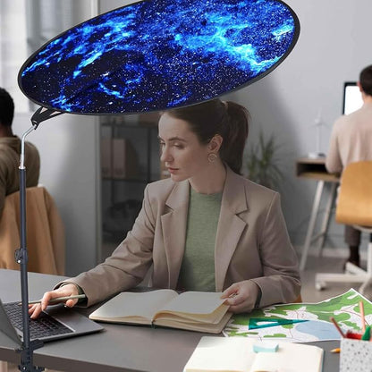 Office Cubicle Desk Shade Anti-Glare Cover Light Sensitive Professionals Cubicle Light Blocker for Workspaces Desk Canopy 36" Circular Shading Light Shade with Clamp