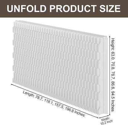 Freestanding Room Divider – Double‑Sided Honeycomb & Pleated, Accordion Kraft Paper Privacy Screen with 16.9" Wide Anti‑Slip Base, Portable Partition Wall for Living Room, Studio, Exhibition