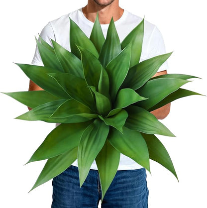 Ferrgoal 28" Agave Plant Artificial,UV Resistant Faux Outdoor Plants | Large Faux Plant for Indoor Outdoor, Faux Succulents Plants for Home Décor Balcony Garden Courtyard Housewarming