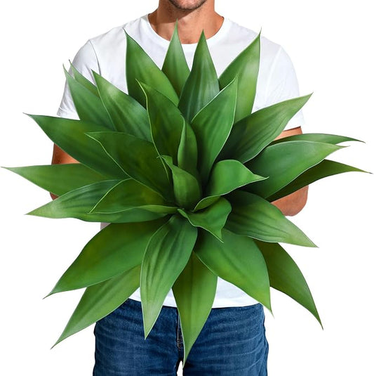 Ferrgoal 28" Agave Plant Artificial,UV Resistant Faux Outdoor Plants | Large Faux Plant for Indoor Outdoor, Faux Succulents Plants for Home Décor Balcony Garden Courtyard Housewarming