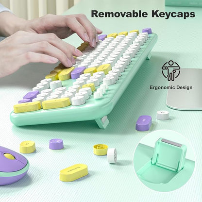 Dilter Wireless Keyboard and Mouse Combo, Typewriter Full Size Keyboard with Number Pad and 2 in 1 USB Connected Mouse Plug Play for Windows 7/8/10, Laptop, Desktop, PC, Computer