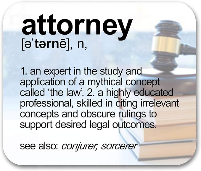 Attorney Definition Funny Computer Mouse Pad