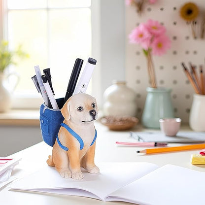 Labrador Retriever Statue - Dog Pen Holder, Dog Figurine, Cute Animal Pencil Holder, Puppy Pencil Holder, Desk Accessories, Home Office Decor, Office Supplies, Desk Organizer, Novelty Pen Cup