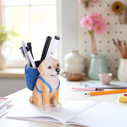 Labrador Retriever Statue - Dog Pen Holder, Dog Figurine, Cute Animal Pencil Holder, Puppy Pencil Holder, Desk Accessories, Home Office Decor, Office Supplies, Desk Organizer, Novelty Pen Cup