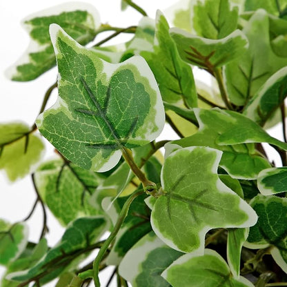Hollyone Artificial English Ivy Hanging Plants 2pcs Faux Ivy Vines with Black Pot Small Fake Potted Greenery Plant for Indoor Home Aesthetic Living Room Bathroom Desk Shelf Office Decor