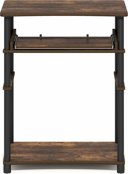 Furinno Home Desk, 23.6 Wide Gaming Desk with Keyboard Tray, Open Shelf Laptop Notebook Computer Desk, Office Desk for Home Office, Study Room, Dorm, Bedroom, Amber Pine
