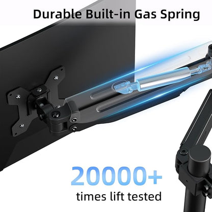 Suptek Dual Monitor Mount Stand-Height Adjustable Gas Spring Monitor Arm Desk Mount for 2 Computer Screens 17 to 32 inches - Each Arm Holds up to 22lbs (MD8822)