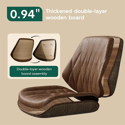 Office Desk Chair with Rubber Casters and Padded Arms, Premium Cognac Brown Faux Leather Computer Chair, Height Adjustable Vintage Rolling Swivel Executive Task Chair for Home Office