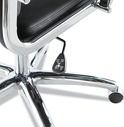 Alera Neratoli Series High-Back Swivel/Tilt Chair, Black Leather, Chrome Frame