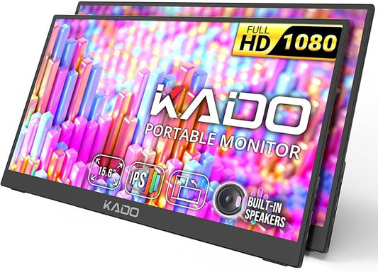 Kado 2-Pack 15.6" FHD Portable Monitor for Laptop 1080p Second Display IPS | 45W Reverse Charging HDMI USB-C, 1920x1080 Laptop Screen Extender, Kickstand for PC, Mac, Dex, Tablet, Xbox, PS4/PS5, Switch