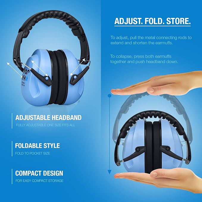 Noise Cancelling Headphones Kids Adult Earmuffs Shooting Ear Protection Foldable Ear Protection Earmuffs