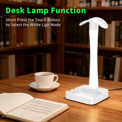 Headphone Stand with Charger,Gaming Headset stand with RGB Light Mode,For Airpod Max Stand,Desk Lamp,Phone Holder,Tablet Holder,desktop organizer,Gifts for Gamers & Music Lover (White)