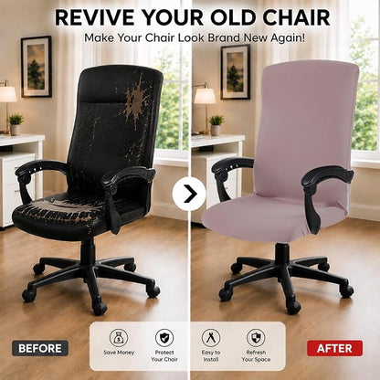 DIVA EN CAMINO DEC Universal Office Chair Cover with Durable Zipper, Soft Stretch Slipcover for High Back Chair