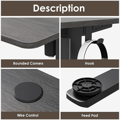 STARY Electric Standing Desk Adjustable Height Sit Stand Home Office Desk with Splice Board