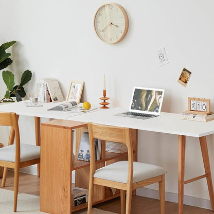 Kaboon 45.67"x23.62" White Table Top, Solid One-Piece Desktop, Reversible Melamine Countertop, Double Desks, L-Desk DIY