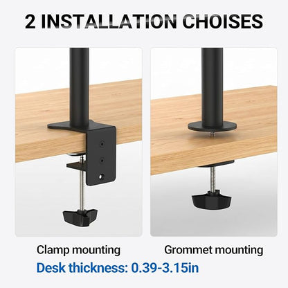 GRIFEMA Monitor Mount for 13-32 in, Dual Monitor Arm, Up to 19.8 Lbs Each | Full Motion Adjustable Height, 360° Rotate, Tilt, Swivel, Easy Install, VESA 75/100 mm, Monitor Stand for Home Office Gaming