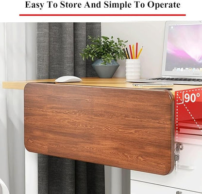 Ergonomics Desk Extender Tray Wooden Desk Extender, Large Size Foldable Keyboard Drawer Tray Can Be Used As Armrests Shelves Desktop Extensions for Home and Office(70 * 20cm)