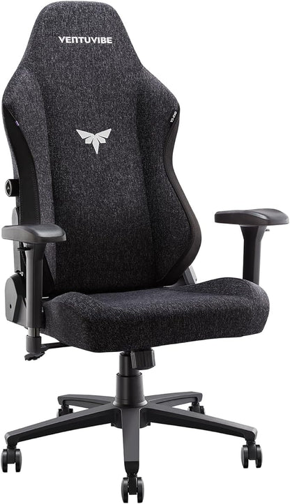 Gaming Chair - High Back Ergonomic Computer Chair with Lumbar Support, Video Game Chair-4D Adjustable Armrests,170° Reclining & 320lb Capacity,Fabric,Black