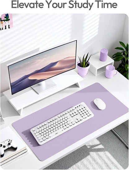 YSAGi Leather Desk Protector, Office Mat, Large Mouse Mat, Non-Slip PU Leather Blotter, Laptop Desk Mat, Waterproof Writing Pad for Office and Home(Light Purple, 63" x 17.2")