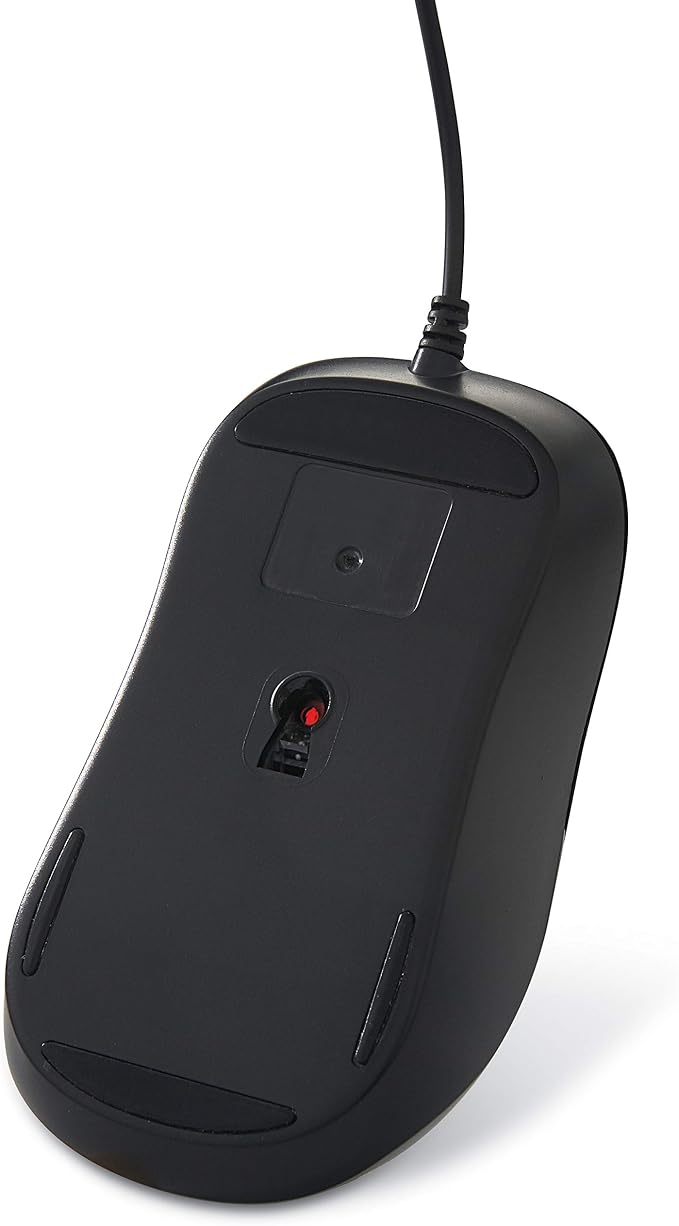 Verbatim USB Silent Corded Optical Mouse - Computer Wired Noiseless and Silent Click Mouse for Mac and PC - Black
