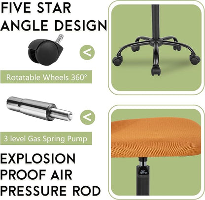 BestOffice Ergonomic Office Chair Desk Chair Mesh Computer Chair Armless Back Support Modern Executive Rolling Swivel Chair with Lumbar Support (Orange)