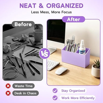 MR.MATE Magnetic Pen Holder, Purple Magnetic Cup for Fridge Whiteboard | Dry Erase Marker Pencil Holder with Acrylic Cup and Strong Magnet, Non-slip Design For Refrigerator Locker Office & Classroom