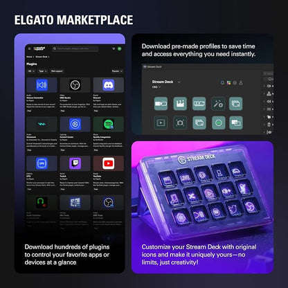 Elgato Stream Deck + White, Audio Mixer and Studio Controller | LCD keys, dials and touch strip, Compatible with Zoom, Teams, Office apps, Unlocks Wave Link mixing, Works Mac and PC