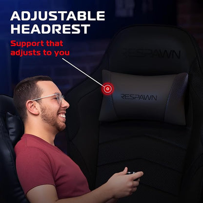 Respawn 900 Console Gaming Recliner with Footrest and Lumbar Support - Comfortable Ergonomic Gaming Chair with Headrest, No Wheels, Reclining, Heavy Duty, Racing Style Video Game Chairs - Black