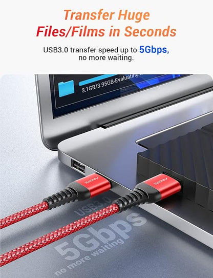 AINOPE USB to USB Cable, 6.6FT*1Pack USB 3.0 A to A Male to Male Cable [Never Rupture] Double End Type A Cord for Data Transfer, Compatible with Hard Drive Enclosures, Laptop Cooler, KVM, DVD Player