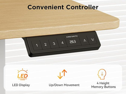 WALKINGDESK 63X55 Inches Reversible L Shaped Standing Desk Height Adjustable with Cup Holder, Electric Corner Computer Desk, Sit Stand up Home Office Desk, Ergonomic Gaming Desk, Oak