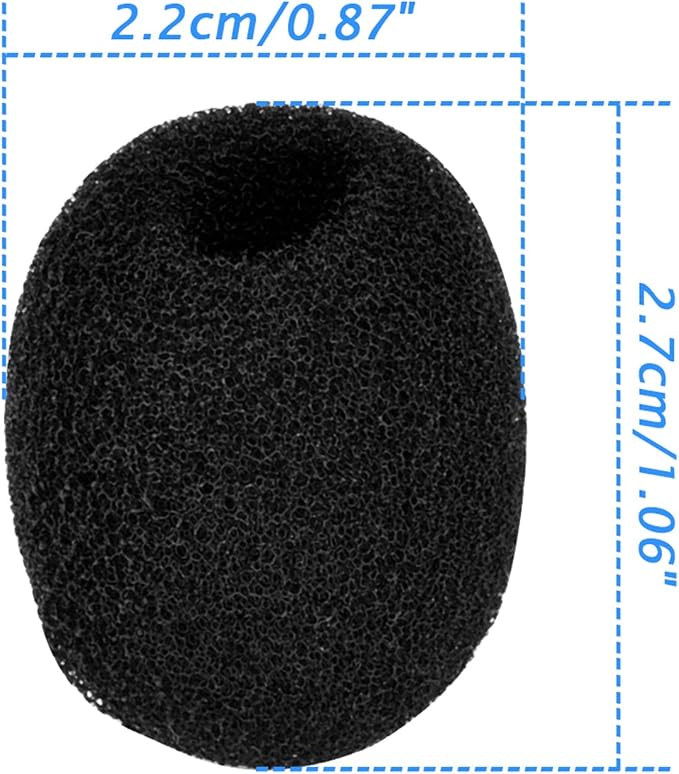 eBoot 5 Pack Mini-size Lapel Headset Microphone Windscreen, Black
