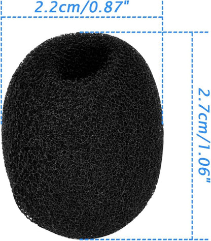 eBoot 5 Pack Mini-size Lapel Headset Microphone Windscreen, Black