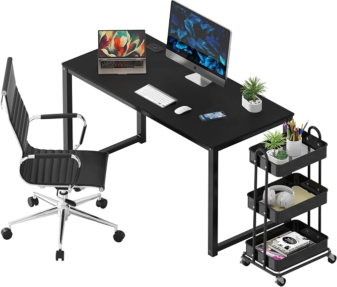 SHW 48-Inch Commercial-Grade Office Computer Desk, Black | Commercial-Grade