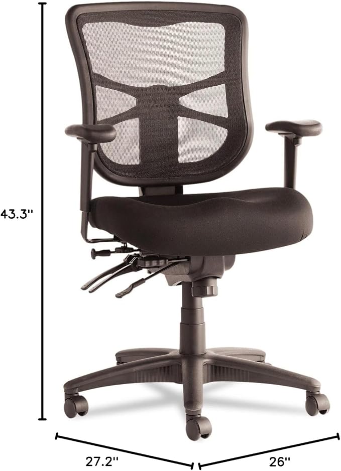 Alera Elusion Series Mesh Mid-Back Multifunction Chair, Black