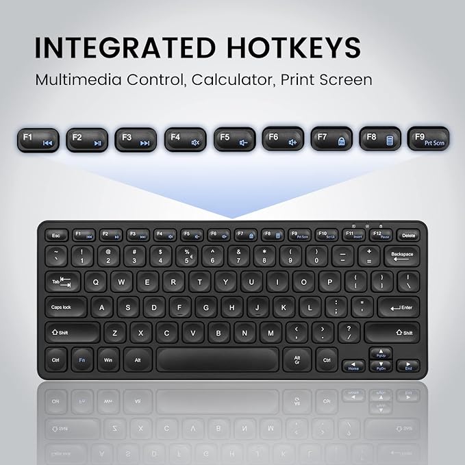 Perixx PERIBOARD-416 Wired Mini USB Keyboard with 4 Hubs - X Type Scissor Keys - Detachable USB-C and A Cable - US English