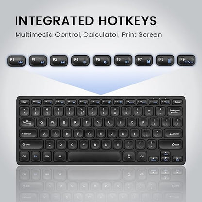 Perixx PERIBOARD-416 Wired Mini USB Keyboard with 4 Hubs - X Type Scissor Keys - Detachable USB-C and A Cable - US English