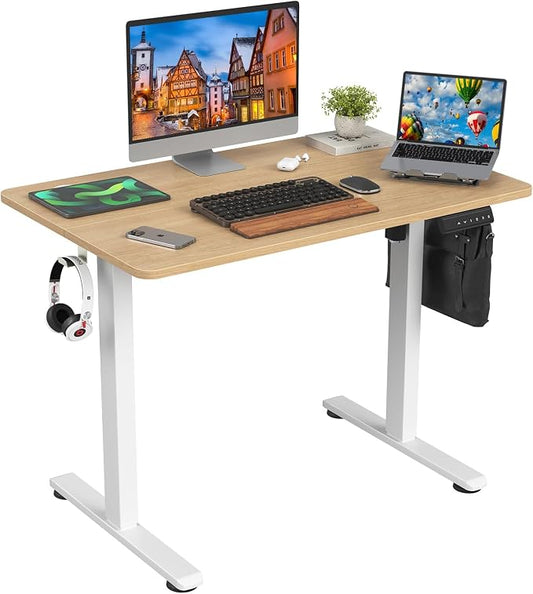 STARY Electric Standing Desk Adjustable Height Sit Stand Home Office Desk with Splice Board