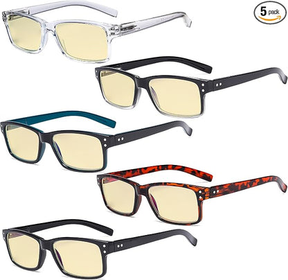 Eyekepper 5-pack Blue Light Blocking Glasses Yellow Tinted