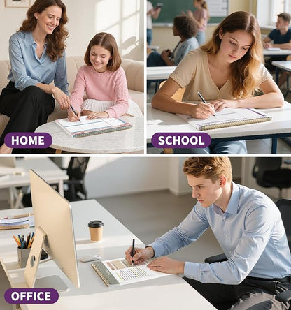 104 Pgs Weekly To Do List Notepad, 52 Duplex-Printed Undated Sheets 100 GSM（8.5"×11") Weekly Desk Planner For Work Home School Office Desk Accessories Supplies & Goal Setting Tasks - Purple Iris