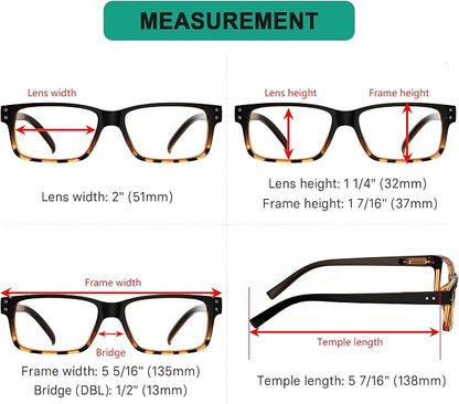 Eyekepper Vintage Reading Glasses for Men - 5 Pack Spring Hinges Classic Readers - Black-Tortoise Frame +3.25