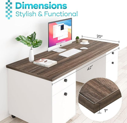 Kaboon 42x20 inches Tabletop, Solid One-Piece Desktop for Sit Stand Desk, Double Desks, L Desk DIY,Wood Countertop Home or Commercial Use,1 inch Thick, Eucalyptus/Rustic Wood, 20" D x 42" W