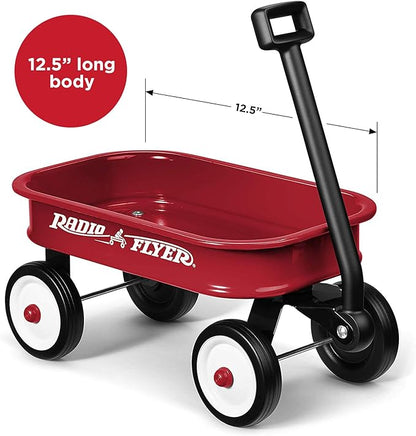 Radio Flyer Mini Classic Red Wagon for Kids, 12.5" Toy Wagon For Kids Aged 1.5+, Play-Size Version of the Classic, Durable Rolling Wheels & Steel Body, Working Handle, For Toys, Crafts & Gift Displays