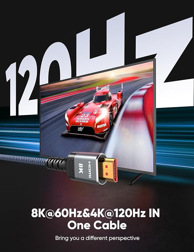 10K 8K HDMI 2.1 Cable 2-Pack 6.6FT, Highwings Certified 48Gbps Ultra High Speed Slim HDMI Cord,Support 4K@120Hz 8K@60Hz, HDCP 2.2&2.3,eARC, Dynamic HDR,DTS:X, Compatible with PS5/Blu-ray/HDTV/Roku TV