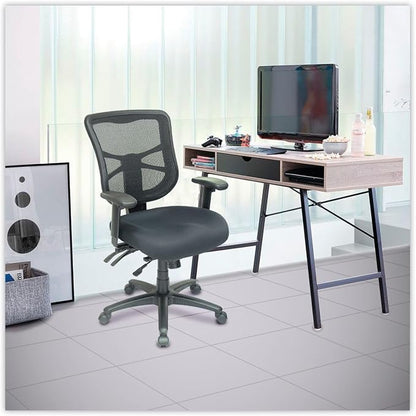 Alera Elusion Series Mesh Mid-Back Multifunction Chair, Black