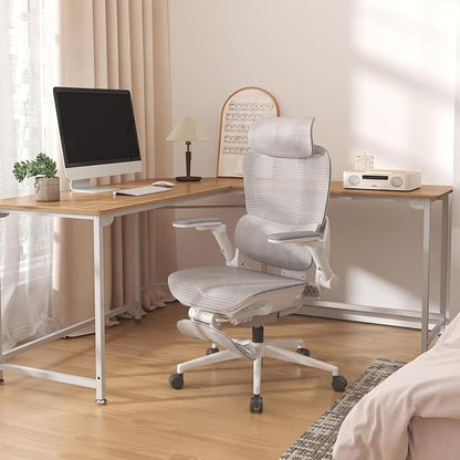 SIHOO B300 PRO Comfy Ergonomic Office Chair with FOOTREST, Mesh Computer Chair with 360° FILP-up 6D Armrests, 135° Reclining, Breathable Desk Chair for Home Office, Holds 300 LBS-Black