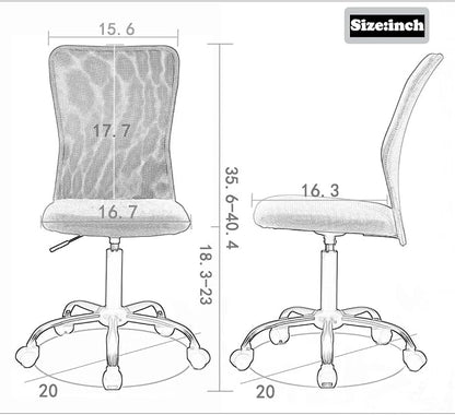 BestMassage Office Chair Cheap Desk Chair Mesh Computer Chair with Lumbar Support No Arms Swivel Rolling Executive Chair for Back Pain,Black 1 Pack