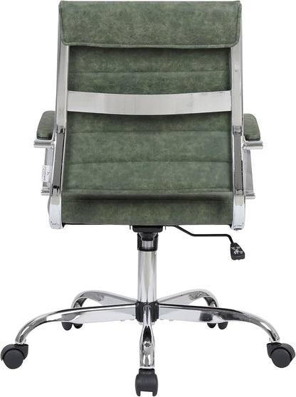LeisureMod Benmar Ergonomic Executive Office Chair with Adjustable Height & Swivel for Modern Home and Conference Room