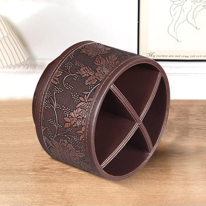 Pen Holder for Desk Organizers and Accessories, 360 Swivel TV Remote Control Holder for Table, Nightstand Organizer Caddy for Art/ Office Supplies/ Stationery, Bedside Decorations for Living Room